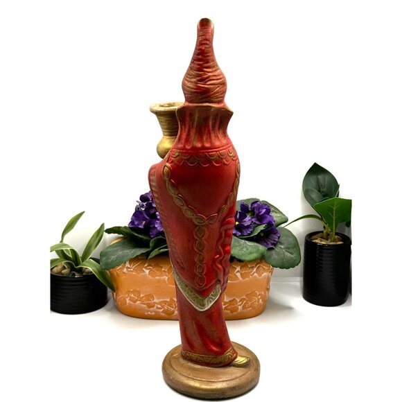 Hand-Painted Wiseman Candle Holder With Gold Accents - Picture 2 of 8